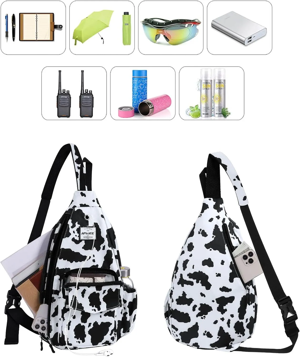 Rope Sling Bag for Women Men Casual Cross Body Daypack Backpack Adjustable Strap Water Repellent for Travel/Sport