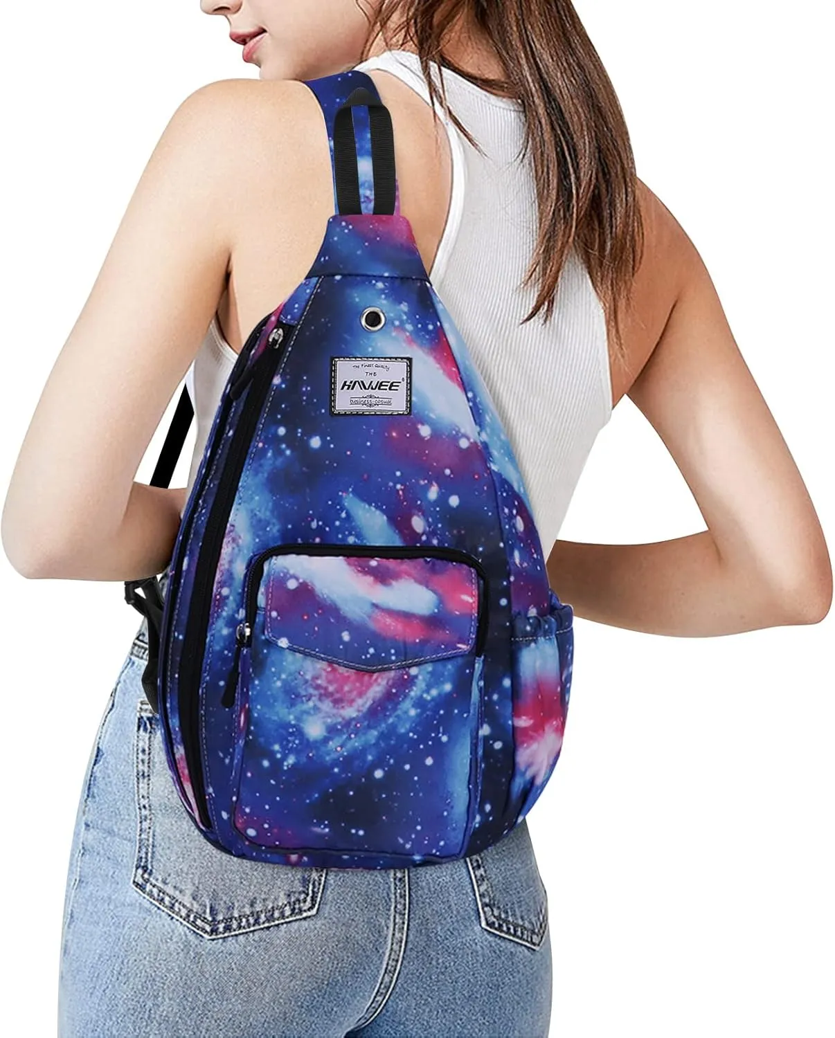 Rope Sling Bag for Women Men Casual Cross Body Daypack Backpack Adjustable Strap Water Repellent for Travel/Sport