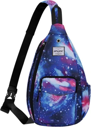 Rope Sling Bag for Women Men Casual Cross Body Daypack Backpack Adjustable Strap Water Repellent for Travel/Sport