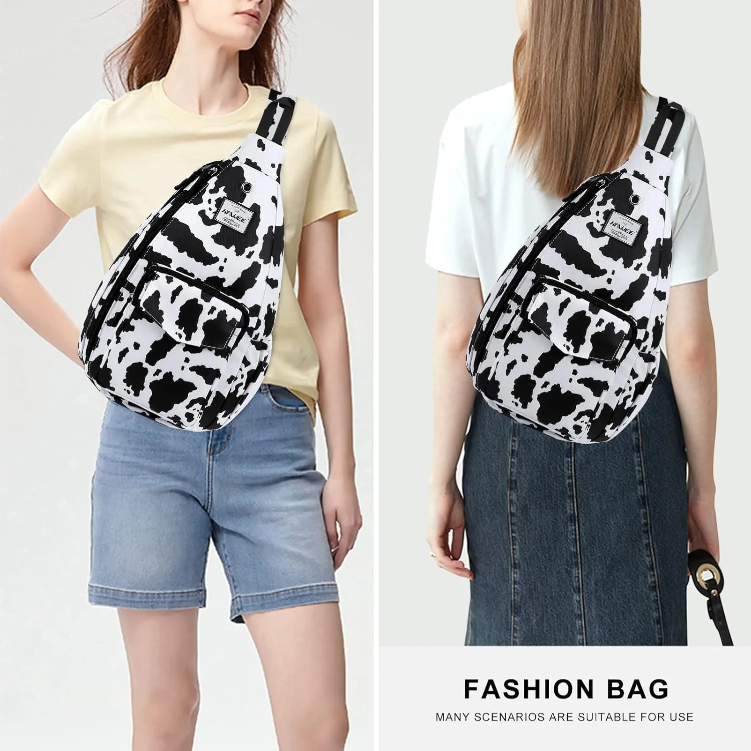 Rope Sling Bag for Women Men Casual Cross Body Daypack Backpack Adjustable Strap Water Repellent for Travel/Sport