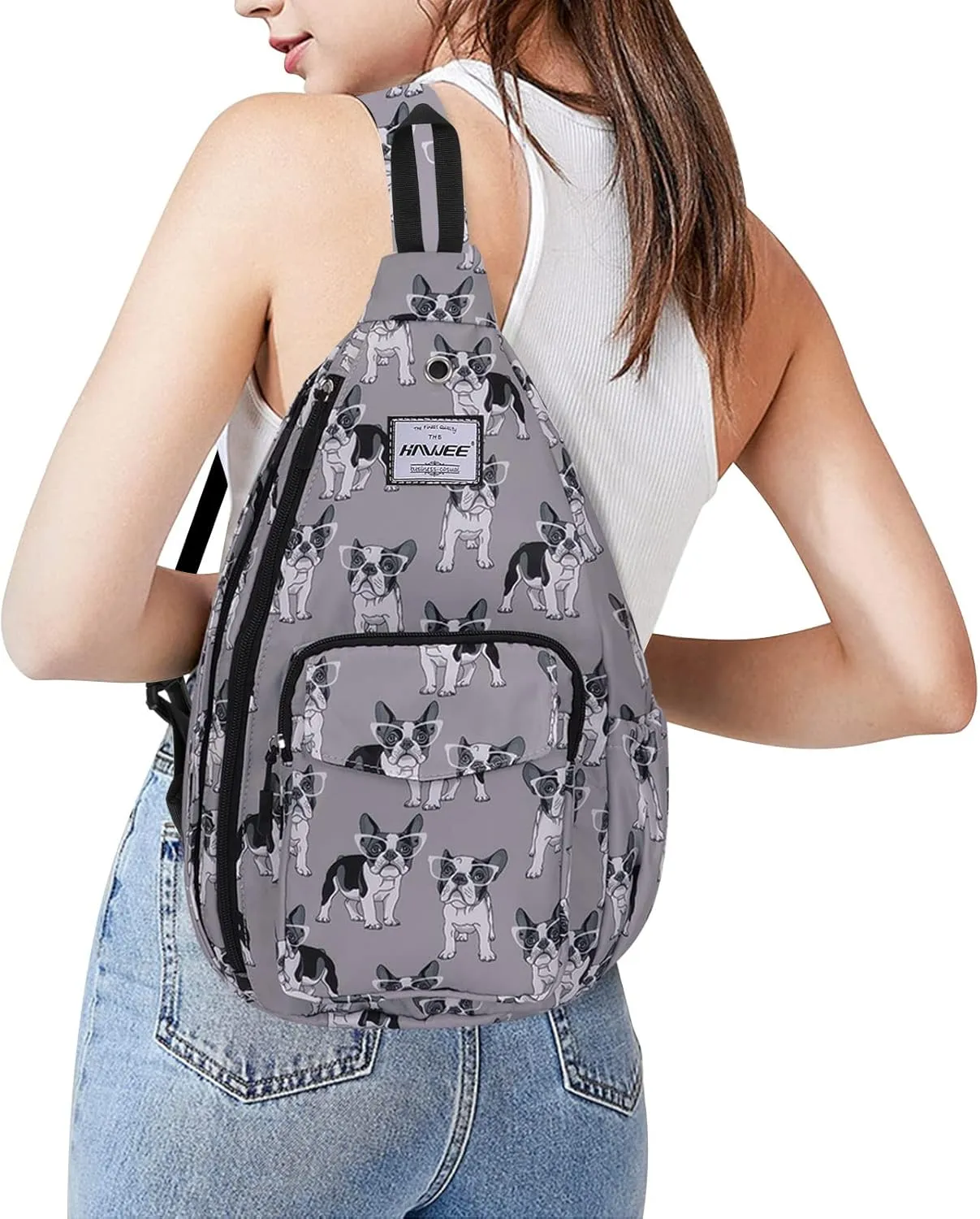 Rope Sling Bag for Women Men Casual Cross Body Daypack Backpack Adjustable Strap Water Repellent for Travel/Sport