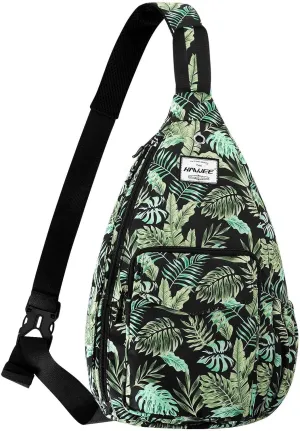 Rope Sling Bag for Women Men Casual Cross Body Daypack Backpack Adjustable Strap Water Repellent for Travel/Sport