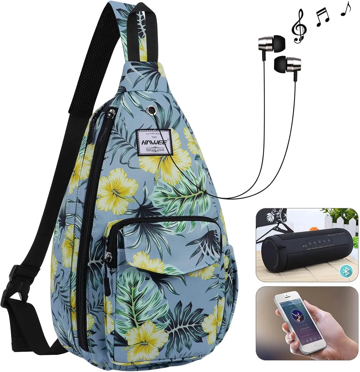 Rope Sling Bag for Women Men Casual Cross Body Daypack Backpack Adjustable Strap Water Repellent for Travel/Sport