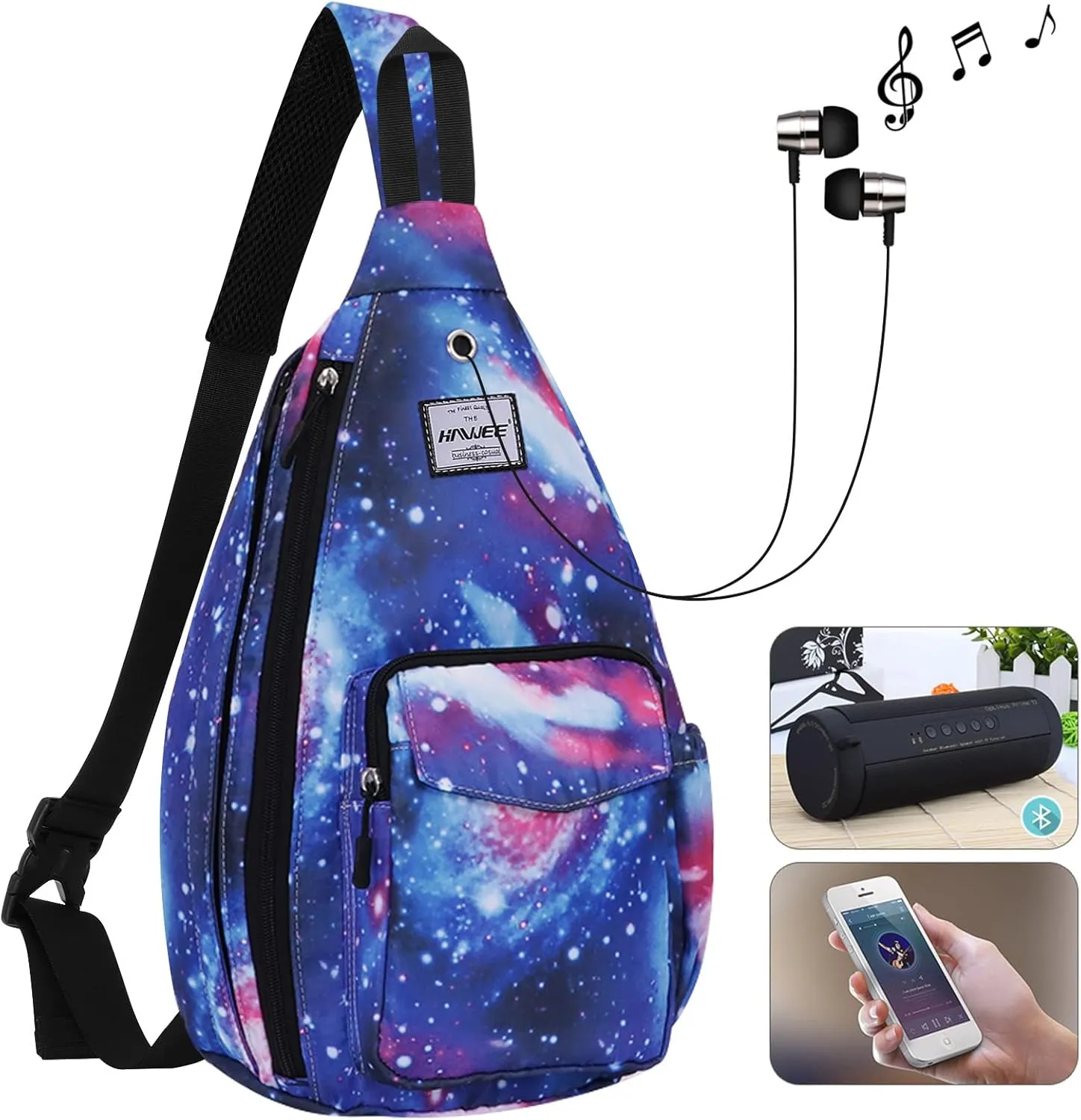 Rope Sling Bag for Women Men Casual Cross Body Daypack Backpack Adjustable Strap Water Repellent for Travel/Sport