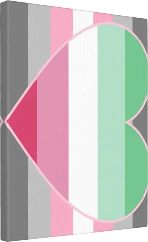 Rqwaaed Demigirl Abro-Pride Flag LGBTQ 16x20 inch Canvas Wall Art Print Home Wall Decorations for Living Room Bedroom Unframed Decor