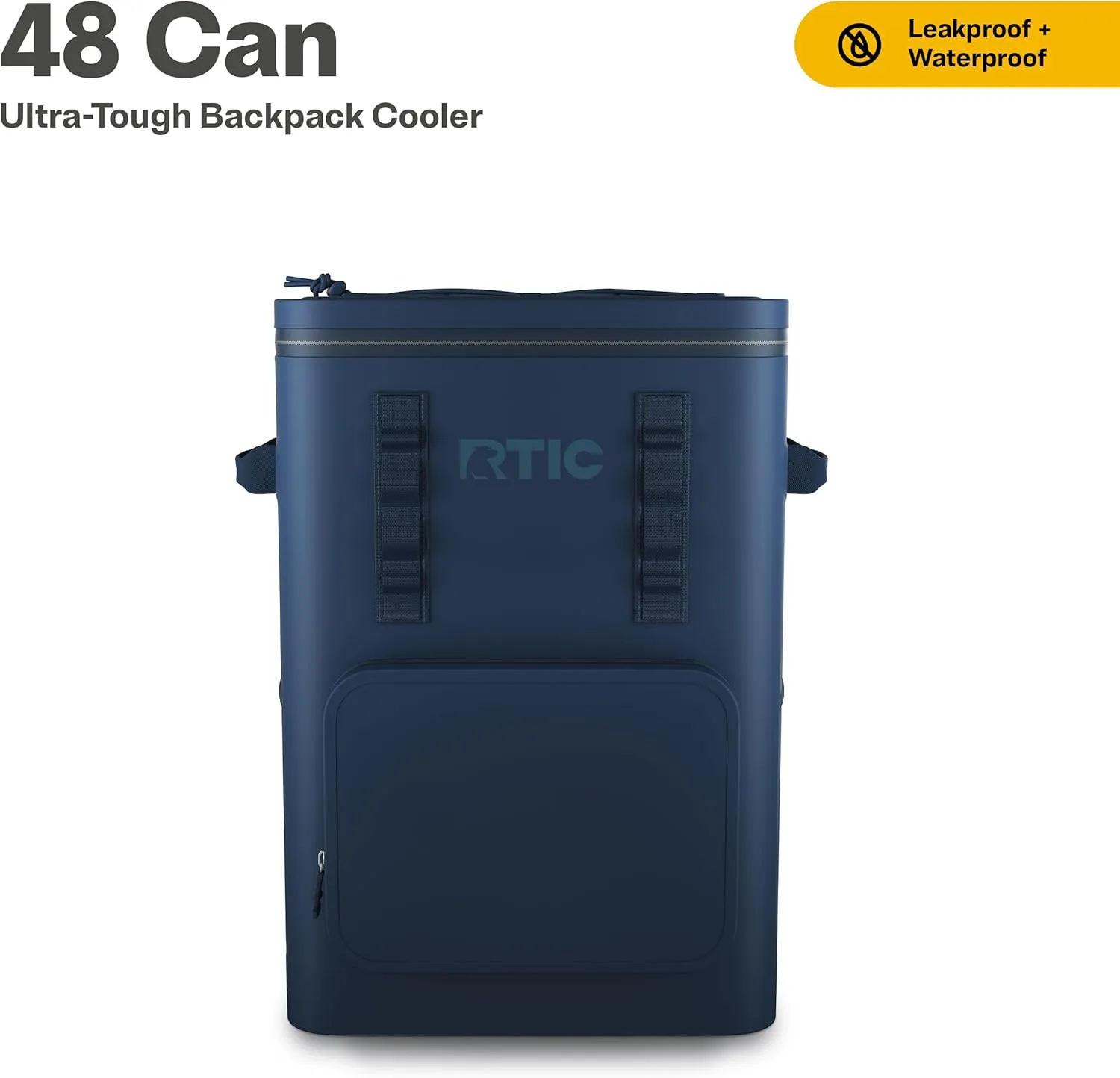 RTIC 48 Can Ultra-Tough Backpack Cooler, Insulated, Waterproof, Leak Proof, Portable Floating Bag for Beverage, Drink, Lunch, Outdoor, Beach, Car, Camping, Picnic, Fishing, Boat