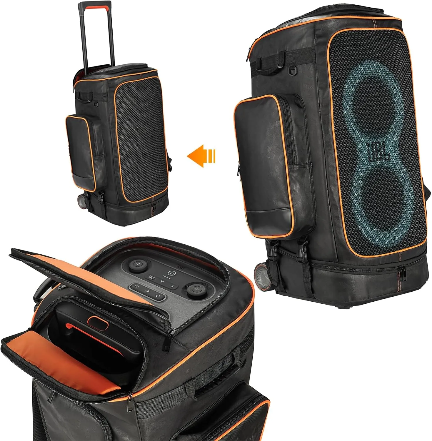 Rugged Speaker Bag Carry Case Compatible With JBL Party Box 320, Portable Carry Bag Backpack