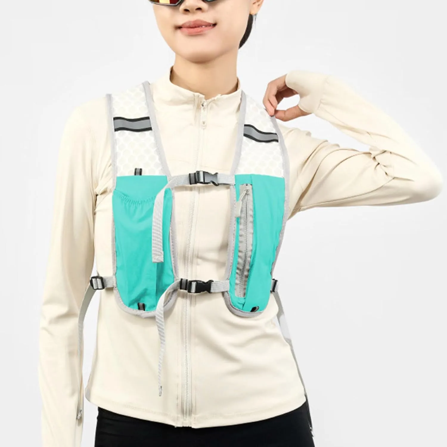 Running Backpack Water Bottle Holder Hiking Backpack Reflective Hydrated Backpack Running Vest Running Storage Bag
