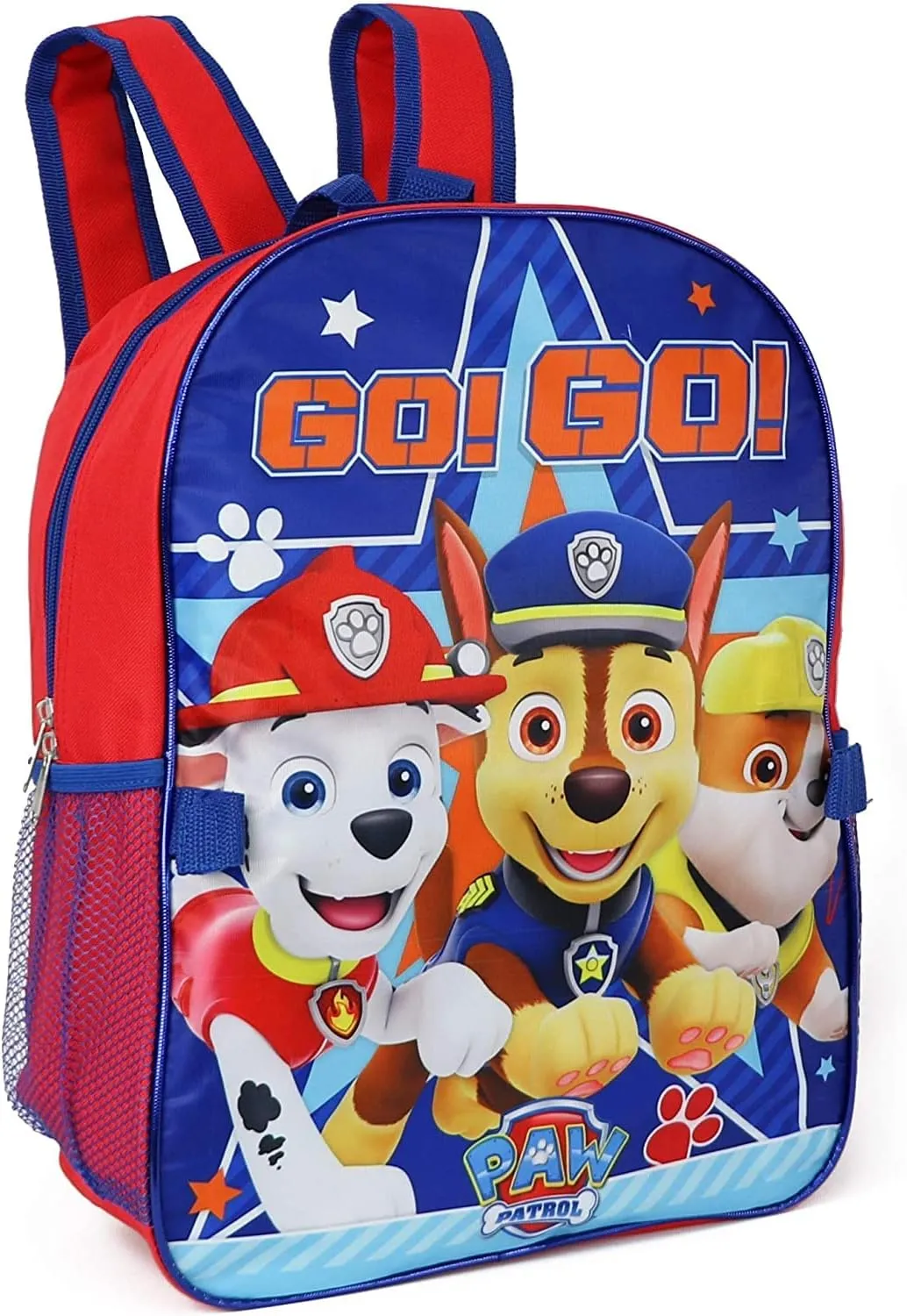 Ruz Paw Patrol Boys 16 Inch Backpack With Removable Matching Lunch Box Set (Red-Blue)