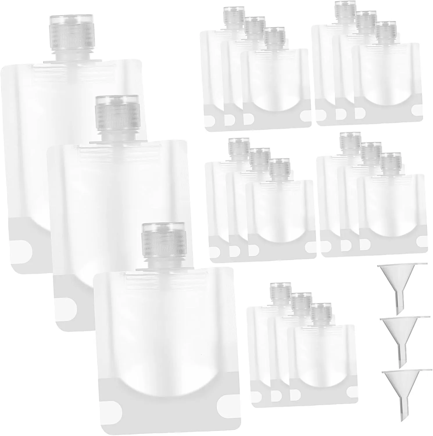 SAFIGLE Travel Toiletry Bag Set 18 Pouches Squeeze Containers for Travel Size Bottles Reusable Compliant