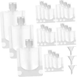 SAFIGLE Travel Toiletry Bag Set 18 Pouches Squeeze Containers for Travel Size Bottles Reusable Compliant