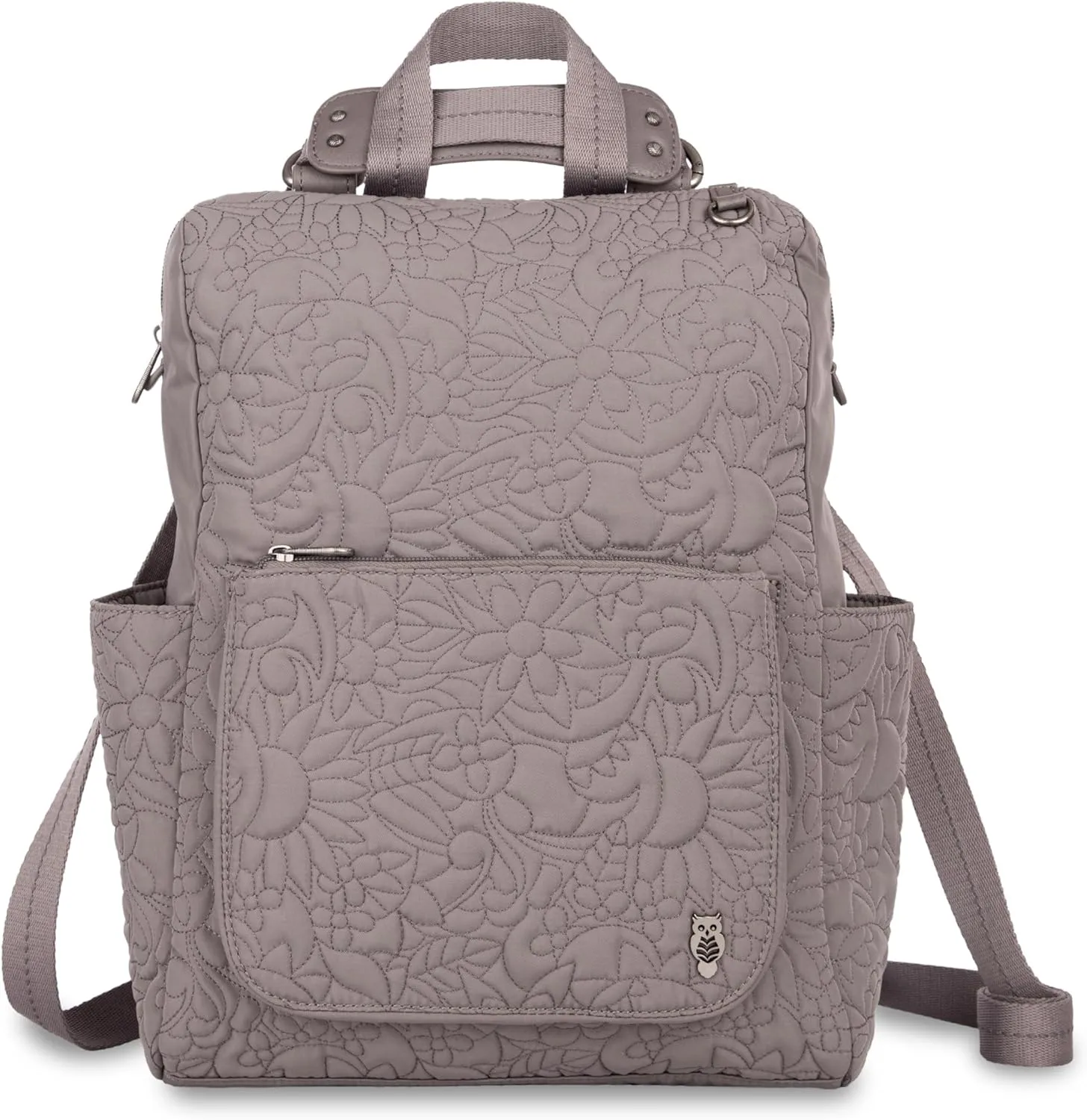 Sakroots Women's Loyola Convertible Backpack, Mushroom Spirit Desert Quilted, 10.75IN x 4.75IN x 15IN