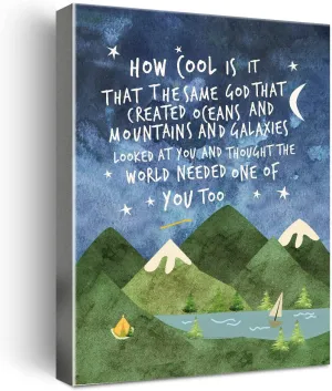 Same God Creation Wall Art,Nursery Mountain Wall Decor,Inspirational Canvas Framed Print for Christian Boy Kids Room,Adoption Gifts First Communion Gifts for Boys