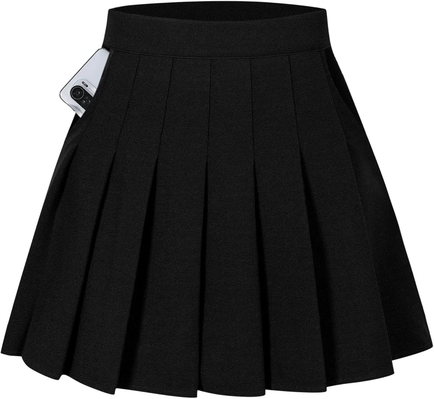 SANGTREE Women Girls Pleated Skirts with Shorts, Elastic Waist Uniform Plus Size Tennis Casual Skirt, 2 Years - US 4XL