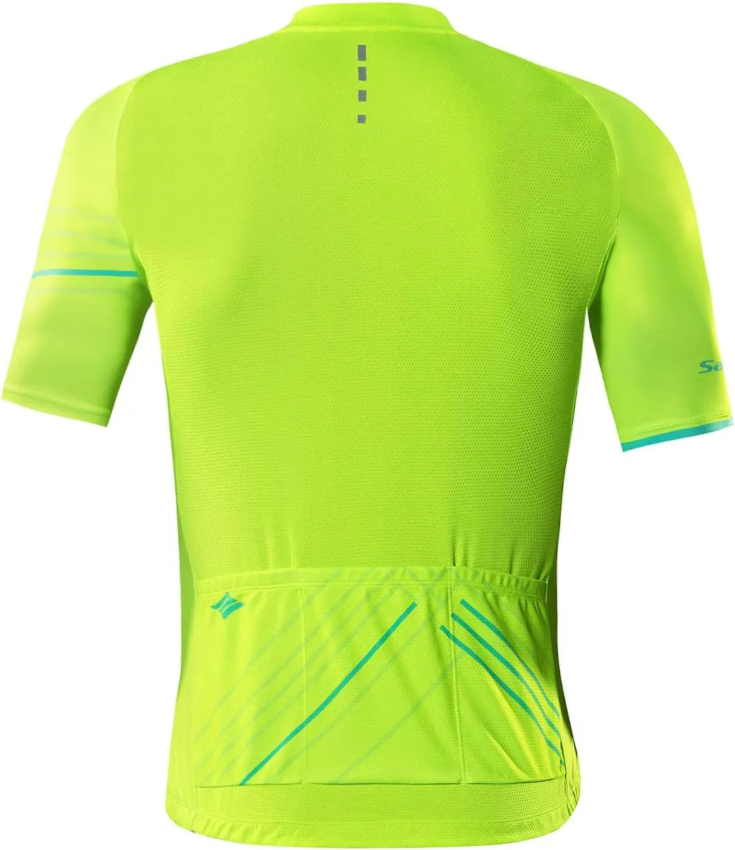Santic Cycling Jersey Men's Short Sleeve Tops Mountain Biking Shirts Bicycle Jacket with Pockets …