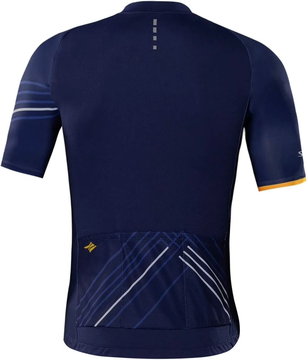 Santic Men’s Cycling Jersey Short Sleeve Bike Shirts for Men Bicycle Jacket with Pockets Breathable & Quick Dry Yorkson