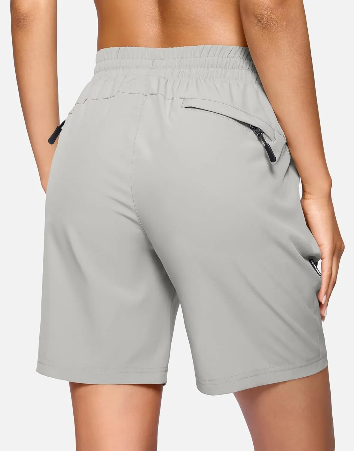 SANTINY Women's 7''/ 9'' Hiking Shorts with 3 Zipper Pockets Lightweight Quick Dry Long Athletic Golf Shorts for Women Casual