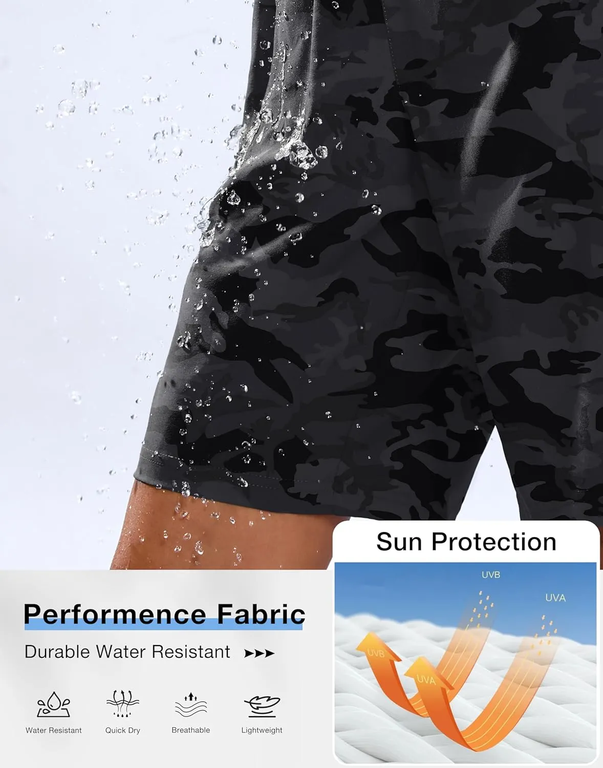 SANTINY Women's 7''/ 9'' Hiking Shorts with 3 Zipper Pockets Lightweight Quick Dry Long Athletic Golf Shorts for Women Casual