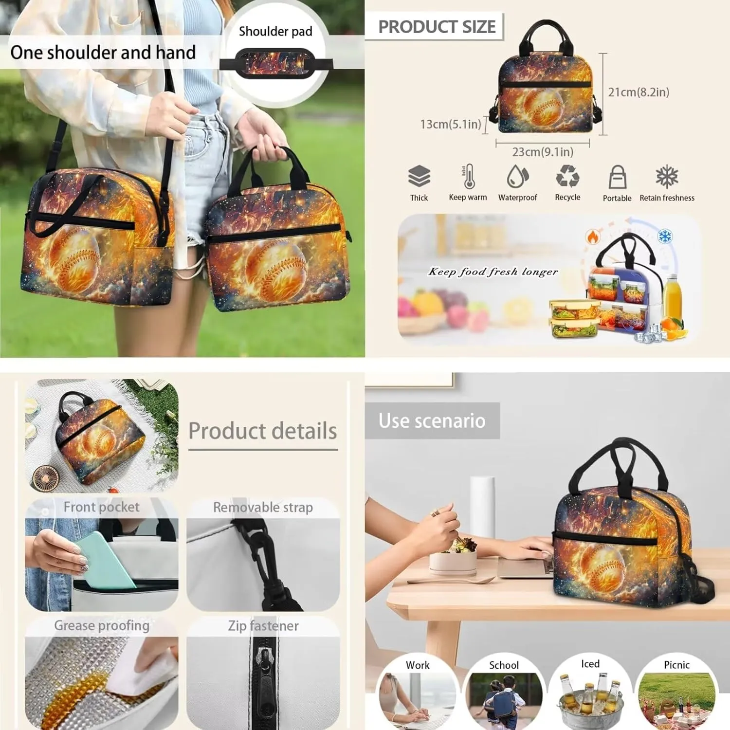 School Backpack for Boys 3Pcs Baseball Backpack with Lunch Box and Pencil Case for Boys 10-12 Elementary Middle School Boys Bookbag for Ages 6-8