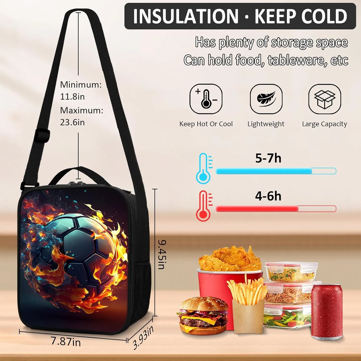 School Backpack for Boys - 4pcs Soccer Boys Backpack with Lunch Box and Pencil Case for Kids Children Teens Elementary Middle School - Students Bag for Ages 6-18,17″Bookbag Travel Back Pack