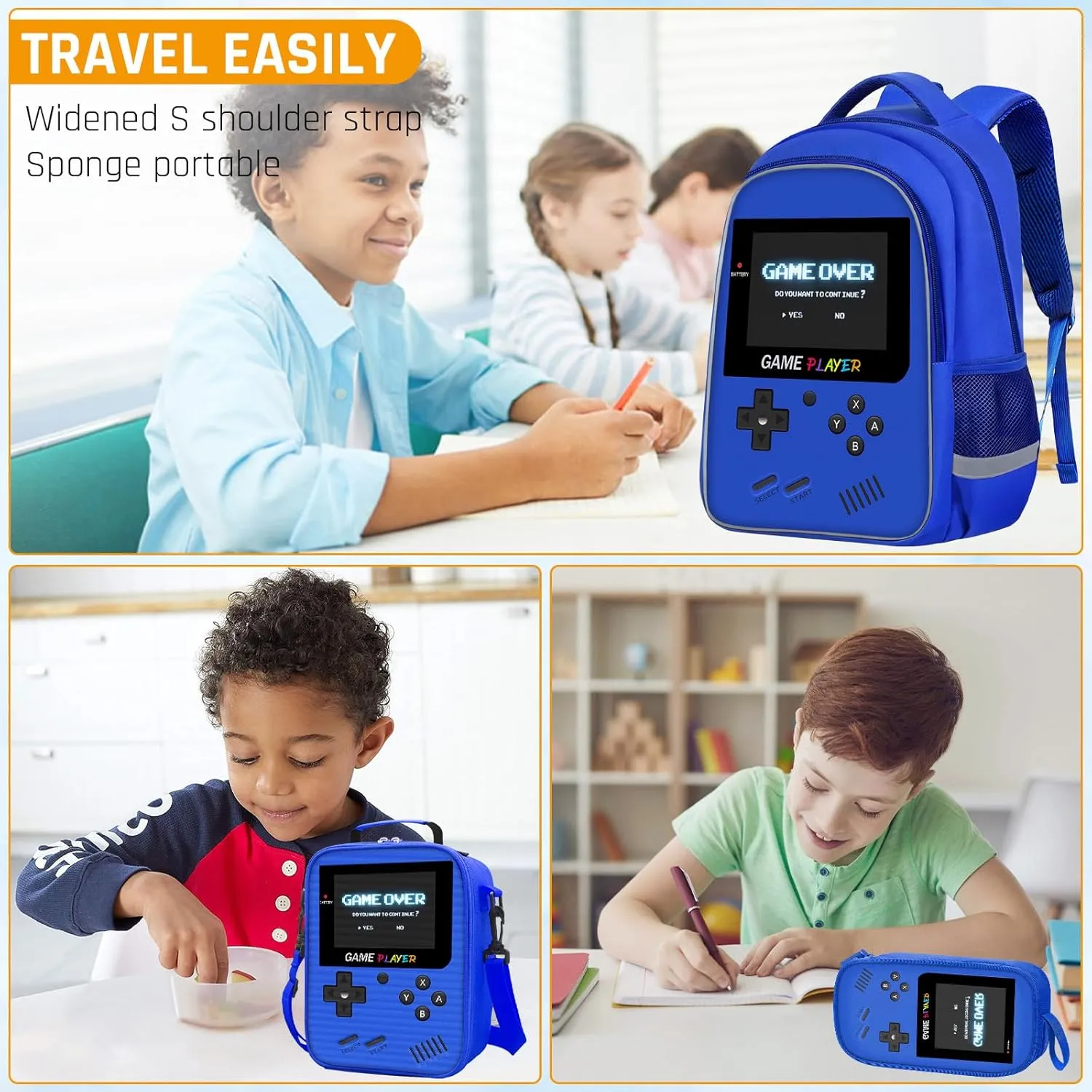 School Backpack For Boys - Gamer Boys Backpack For Kids Children Teens Elementary Middle School - Ages 6-18，17″
