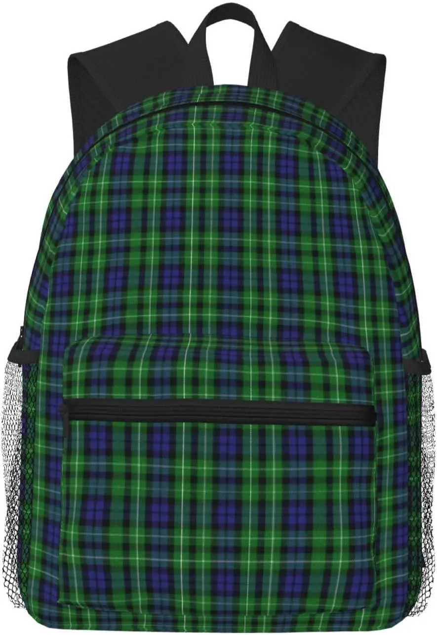 Scottish Clan Graham Tartan Plaid Functional Casual Backpack – Breathable Polyester Pack, Ergonomic Design Daypack For Commuting Cycling Outdoor Activities