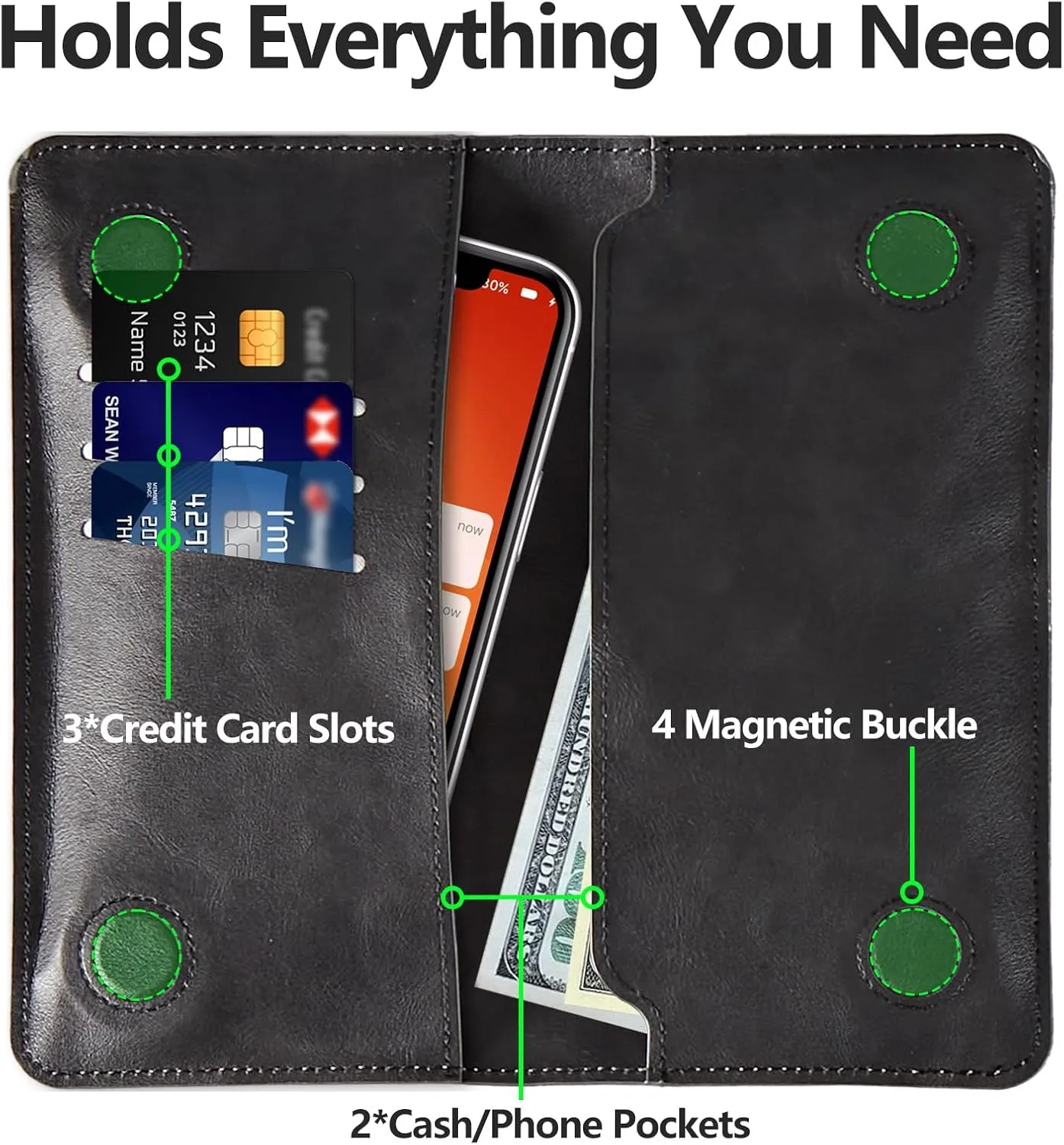 Sea Turtles Bifold Wallet for Men Women,PU Leather Dual Magnetic Clasp Closure Long Wallet Clutch Bag with RFID Blocking Money Phone Pockets& Card Slots