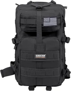 Seibertron Falcon Water Repellent Hiking Camping Backpack Compact Pack Summit Bag (Black 37L)