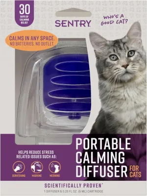 Sentry Behavior Portable Calming Diffuser for Cats, Reduces Stress and Bad Behavior with Calming Pheromones, Easy-to-use Portable Design, 30 Day Release