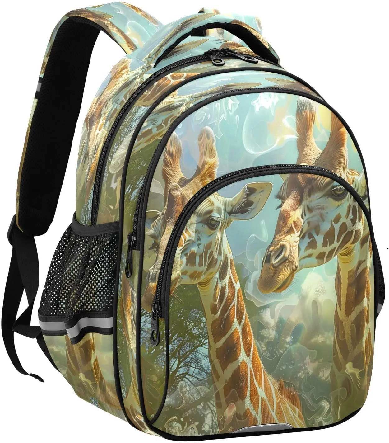 senya Backpack Toddler School Book Bag for Girls Boys Kids Travel Bag Two Giraffes 8-14 Years Old