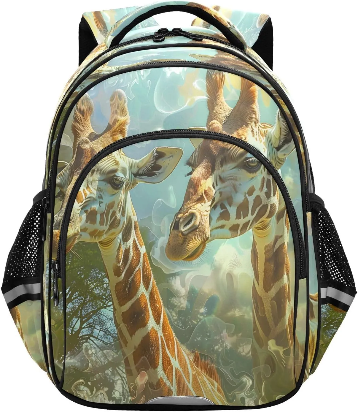 senya Backpack Toddler School Book Bag for Girls Boys Kids Travel Bag Two Giraffes 8-14 Years Old