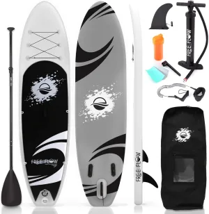 SereneLife Inflatable Stand Up Paddle Board with Premium SUP Accessories – Wide Stable Design with Non-Slip EVA Deck Pad for Adults and Youth of All Skill Levels, 350 lbs Capacity