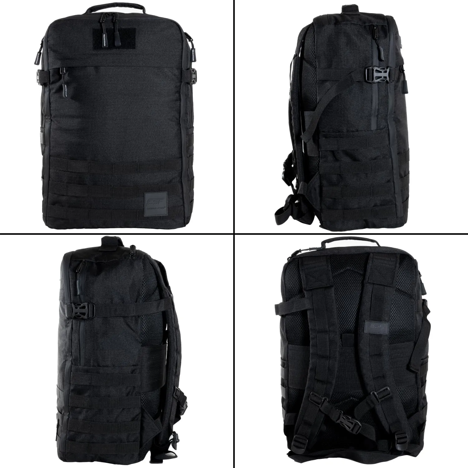 SERIOUS STEEL FITNESS Gym Bag, Rip-Resistant Fabric, Heavy Duty (Black, Backpack (Pro-Mini (26L) with Dividers))