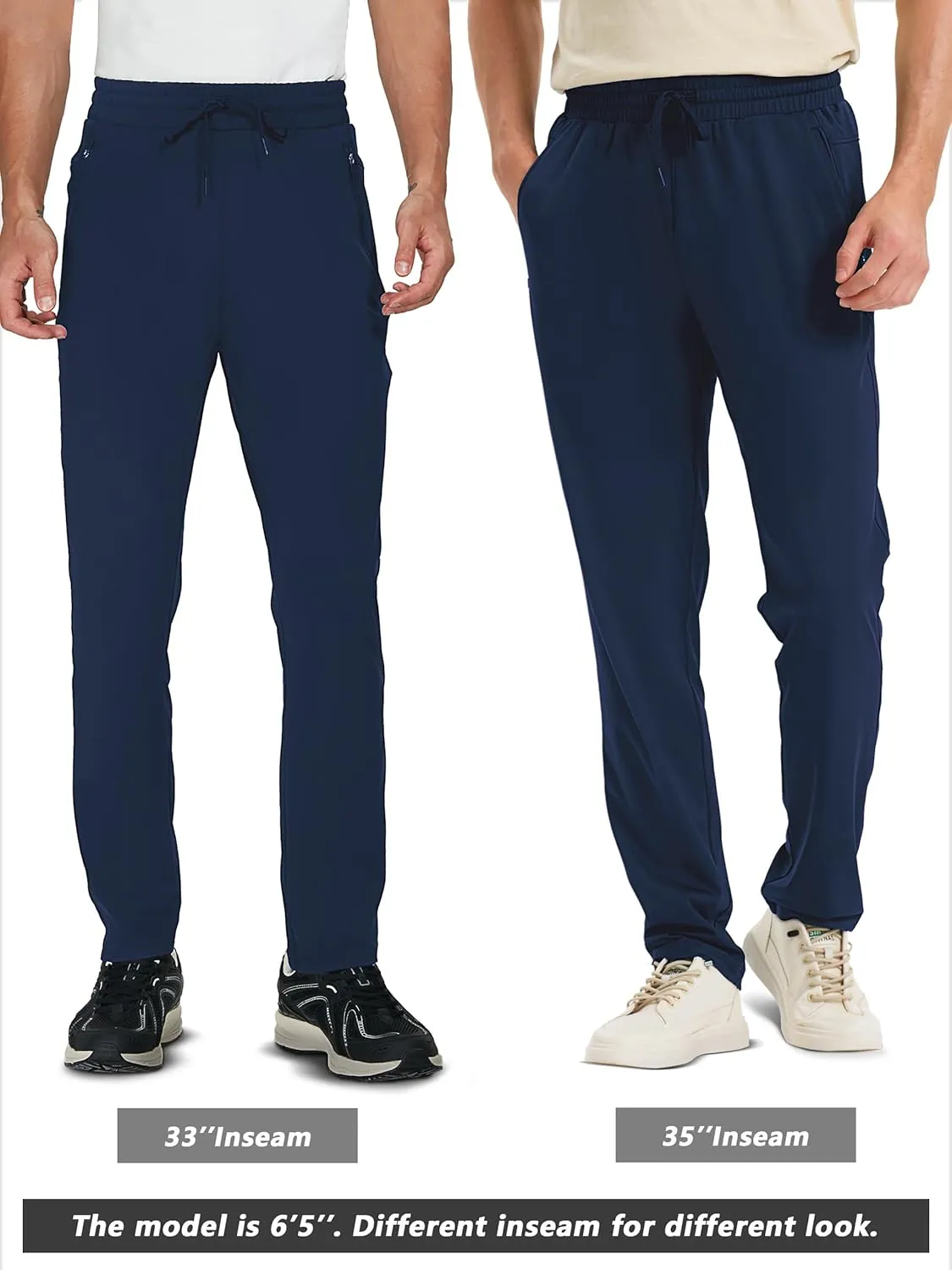 SEVEGO Men's 31"/33"/35"/37" Inseam Tall Sweatpants Zipper Pockets Joggers Athletic Workout Pants