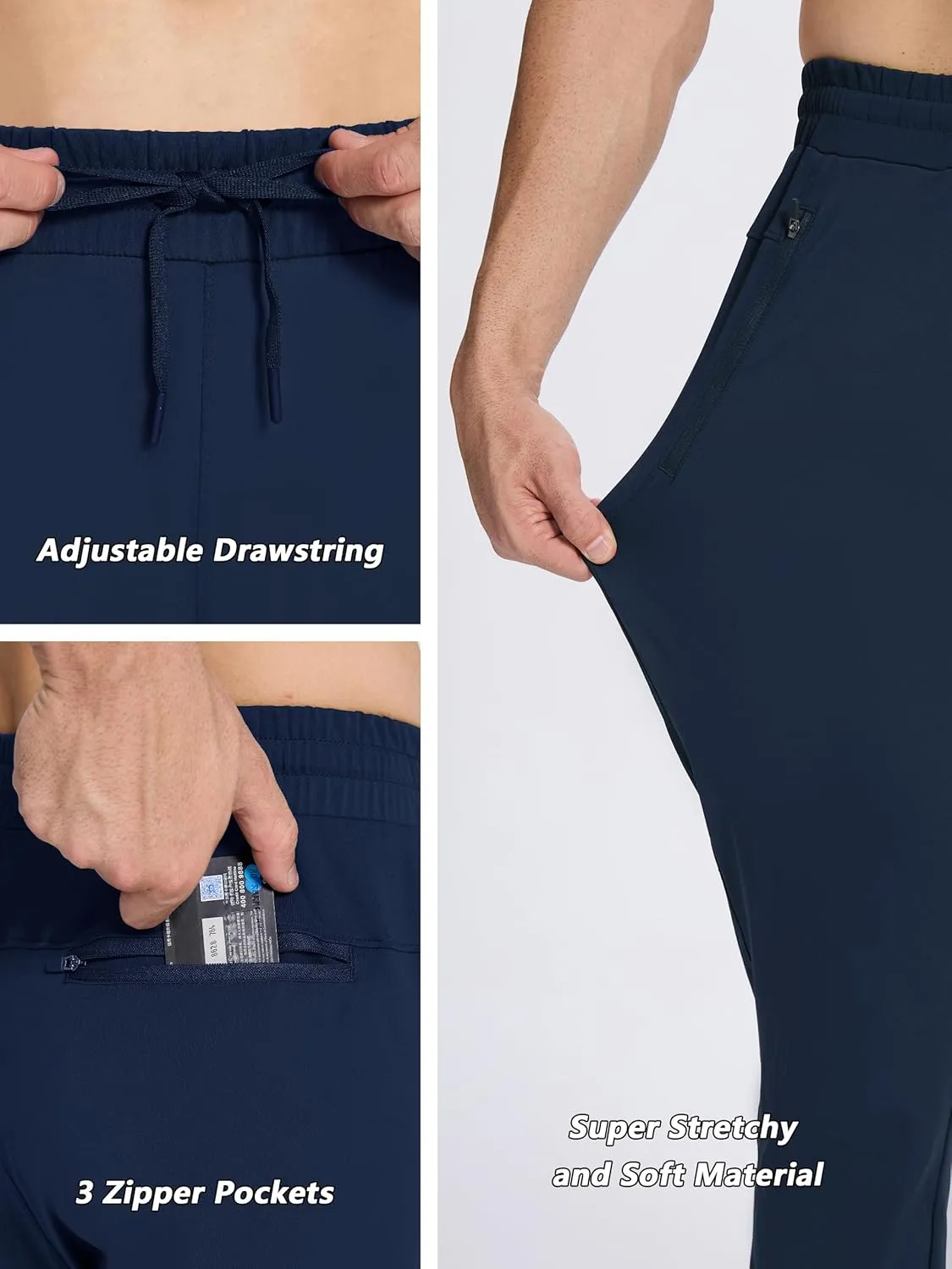 SEVEGO Men's 31"/33"/35"/37" Inseam Tall Sweatpants Zipper Pockets Joggers Athletic Workout Pants