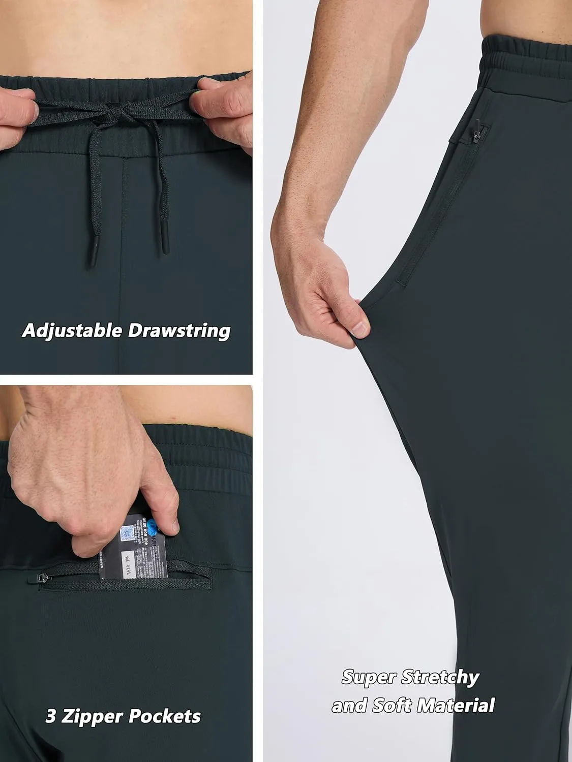 SEVEGO Men's 31"/33"/35"/37" Inseam Tall Sweatpants Zipper Pockets Joggers Athletic Workout Pants