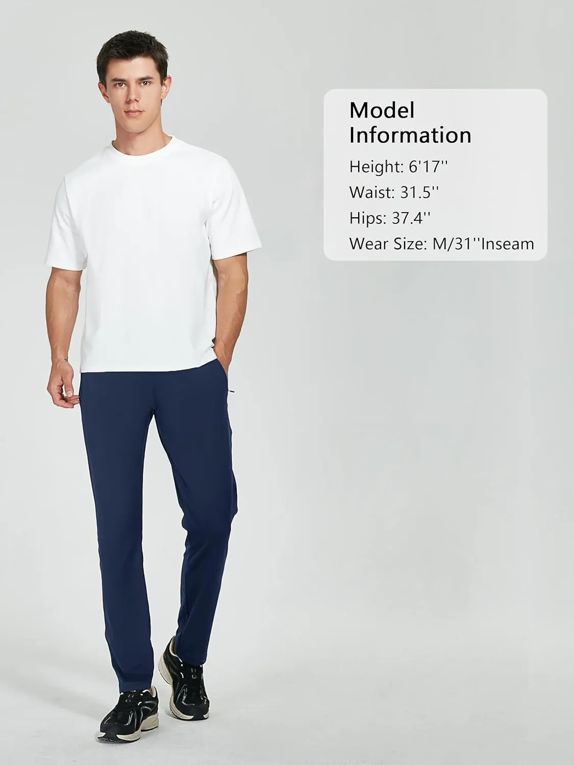 SEVEGO Men's 31"/33"/35"/37" Inseam Tall Sweatpants Zipper Pockets Joggers Athletic Workout Pants