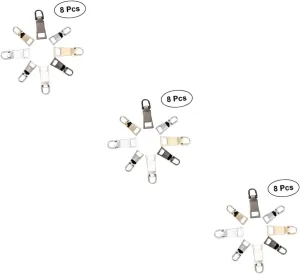 SEWACC 3sets Coat Luggage Backpack Handbag Zipper Pulls Fix Zipper Puller Repair Parts 8pcs*3