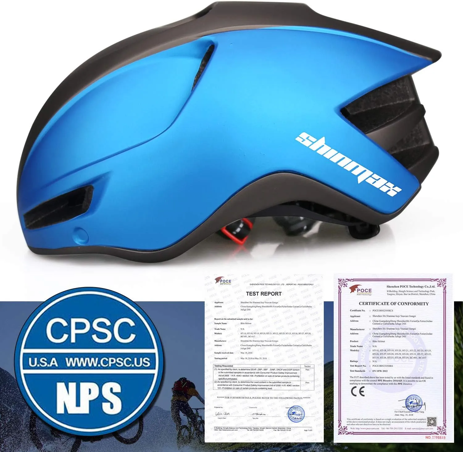 Shinmax Adult Bike Helmet,Bicycle Helmet with Removable Magnetic Goggles & USB Rechargeable LED Light Road Mountain Bike Helmet Adjustable Size Ultralight Cycling Helmet Men Women SM-T88