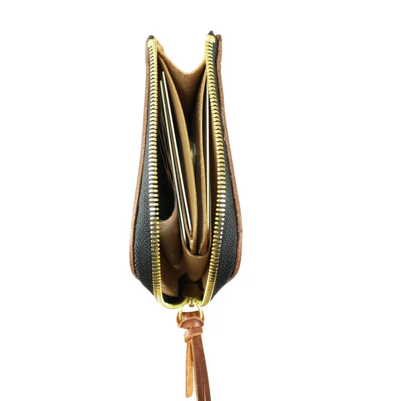 Short Zip Wallet, Brown