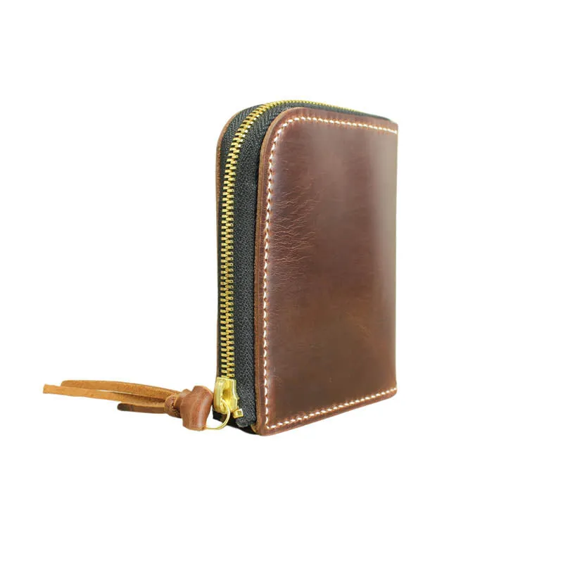 Short Zip Wallet, Brown