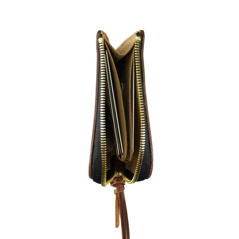 Short Zip Wallet, Brown