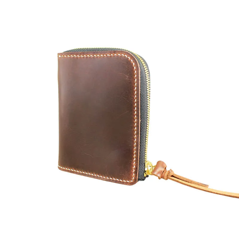 Short Zip Wallet, Brown