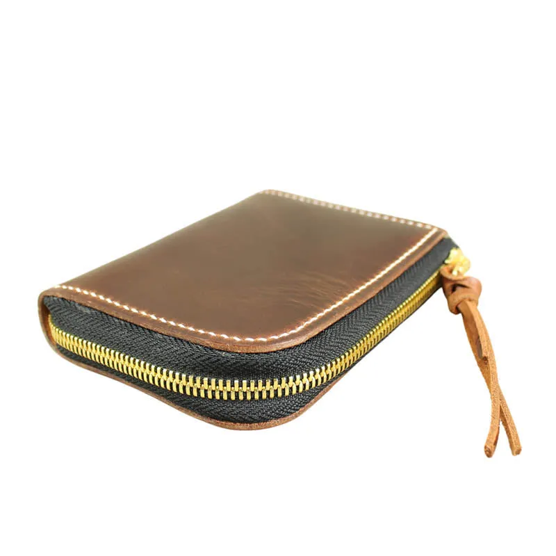 Short Zip Wallet, Brown