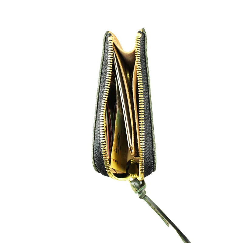 Short Zip Wallet, Olive