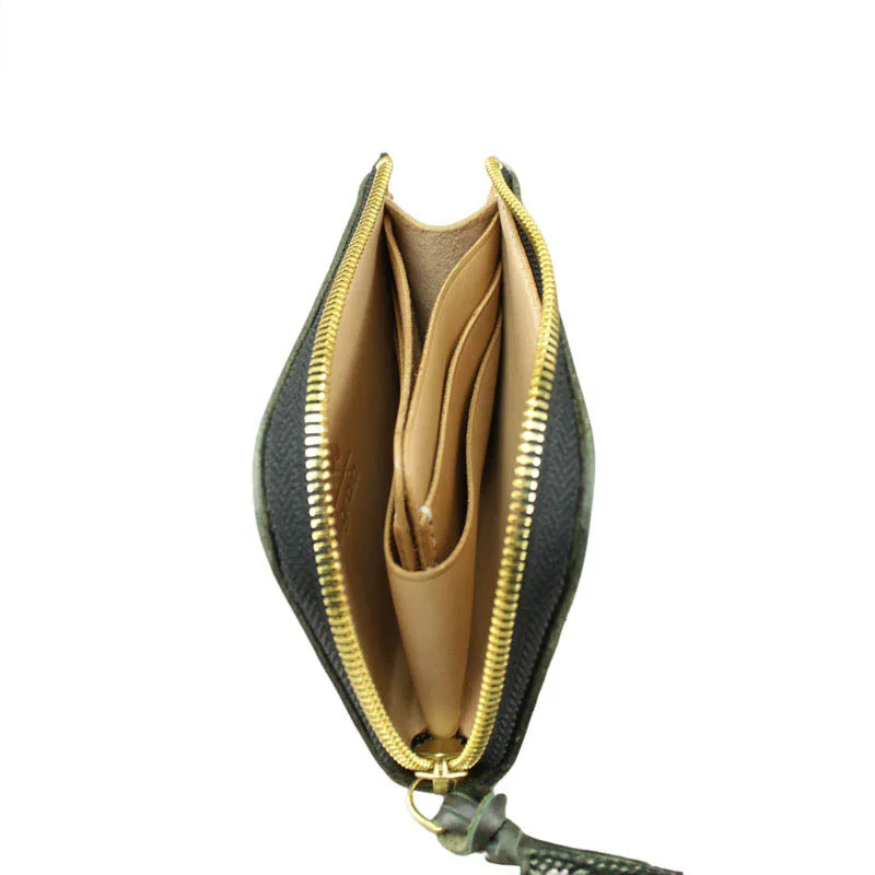 Short Zip Wallet, Olive