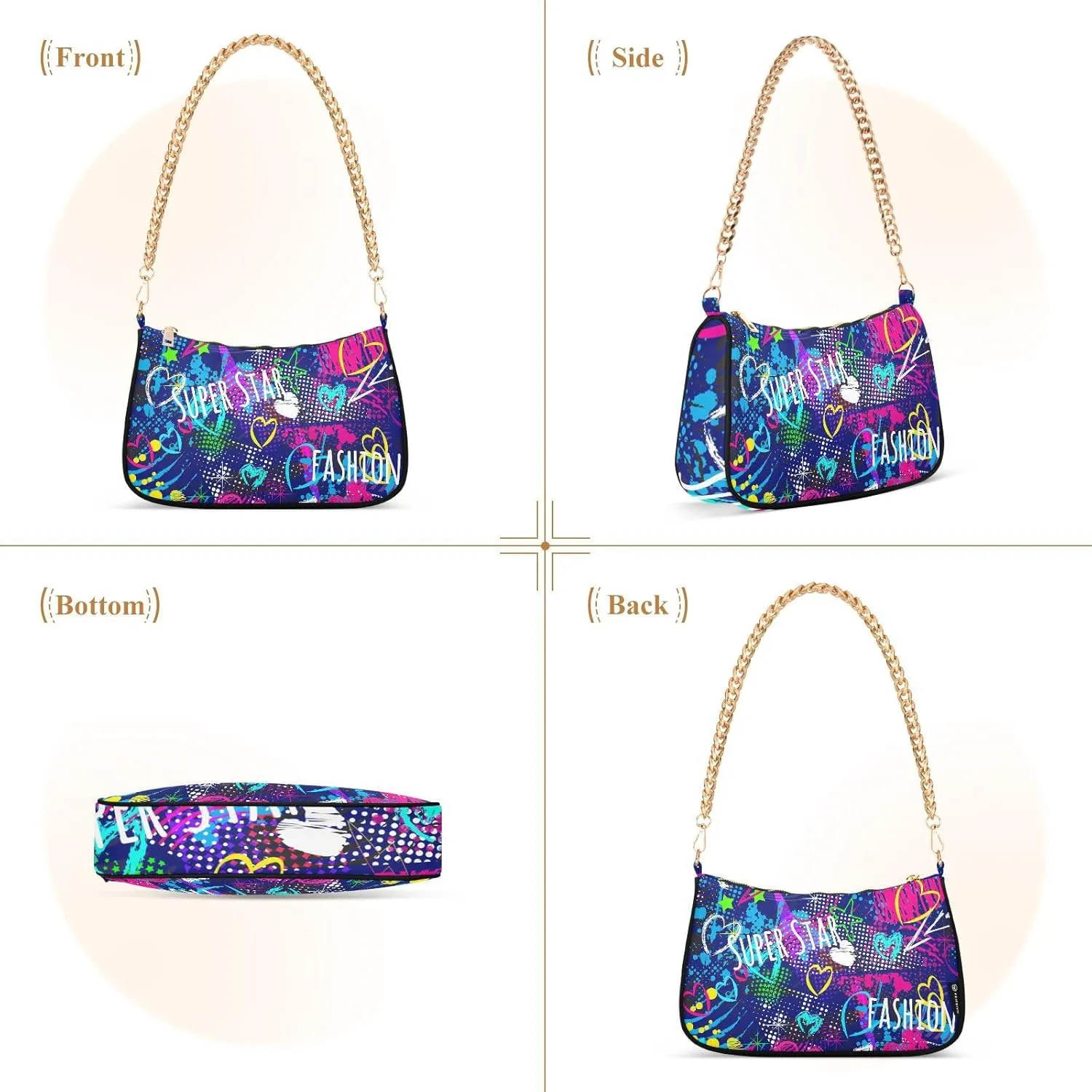 Shoulder Bags for Women Fashions Handbag with Zipper Closure Multi-functional Large Capacity Multicolor 1