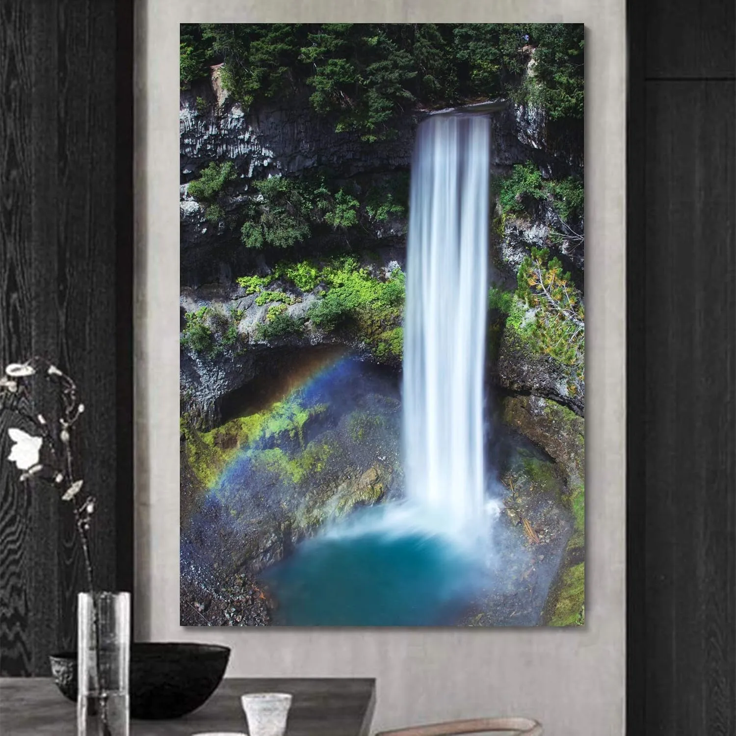 SIGNWIN Canvas Wall Art Lake Waterfall Landscape Multicolor Photography Relax/Calm Traditional Waterfall - 16x24 inches