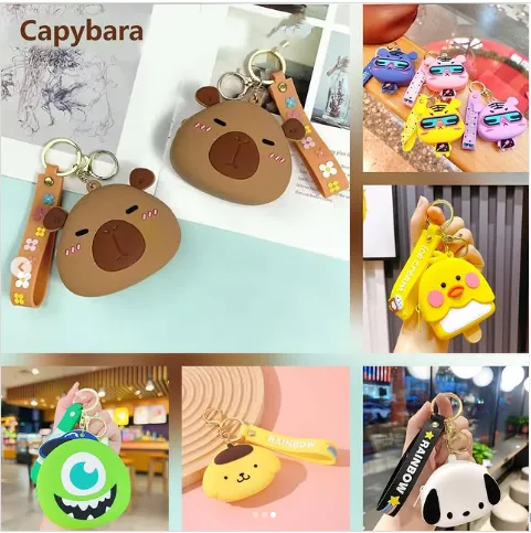 Silicone coin pouch keychain