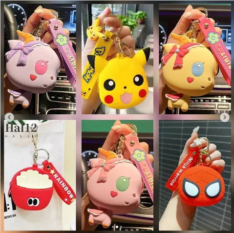 Silicone coin pouch keychain